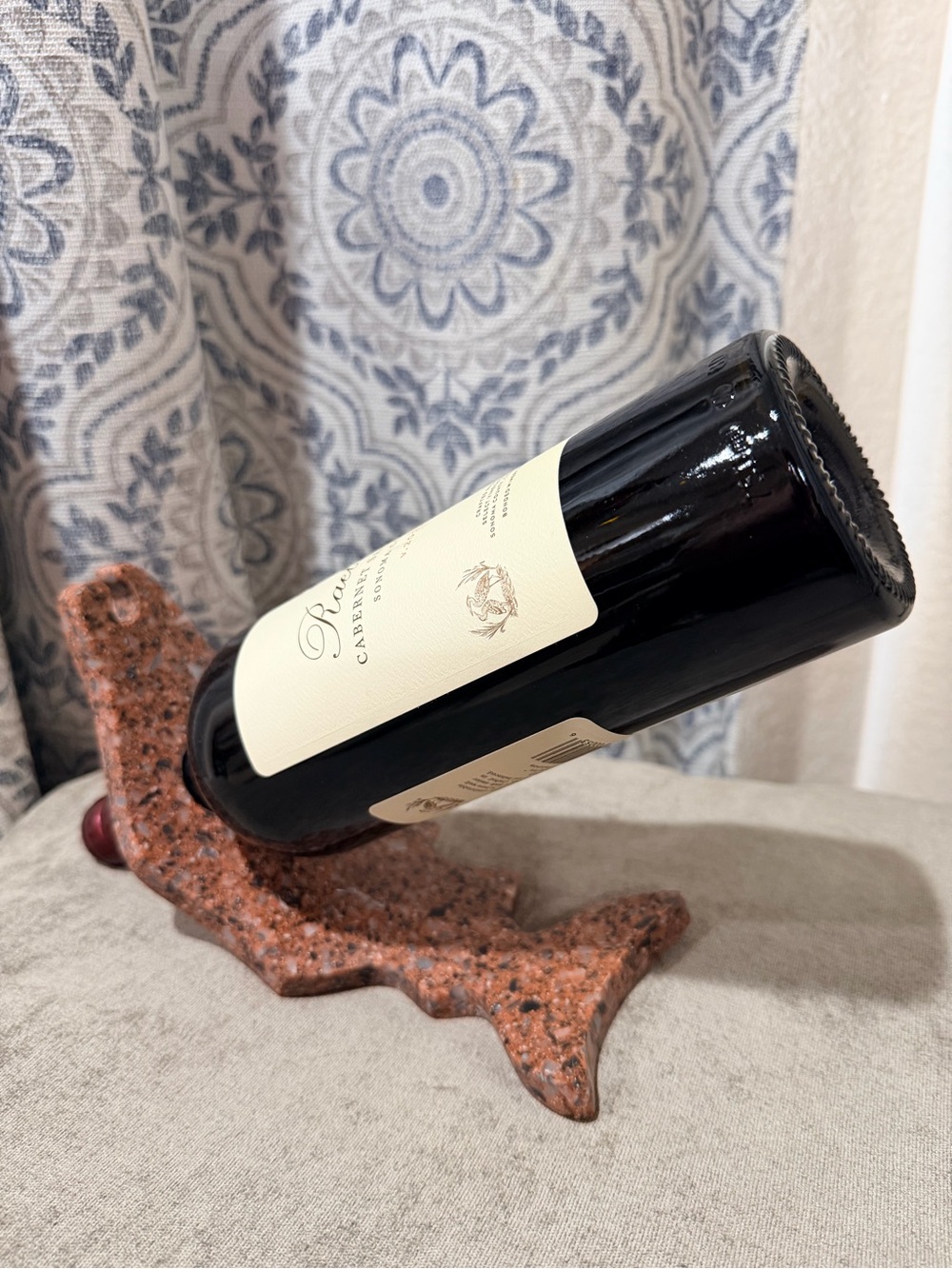 Salmon wine bottle holder,